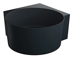 OMNIRES OVO Wanna narożna okrągła 120x120 cm black lava mat
