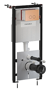 Omnires ECO FLUSH SET STRONGFRAME stelaż podtynkowy z przyciskiem miedź szczotkowana
