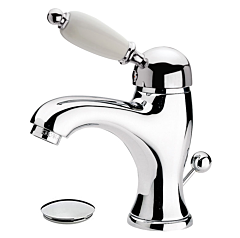 Daniel Retro Bateria umywalkowa z korkiem chrom/biały
