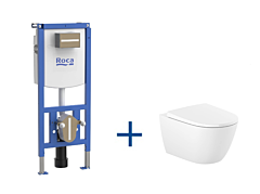 Roca Ona Zestaw podtynkowy DUPLO S + miska WC ONA Rimless® Vortex z deską wolnoopadającą