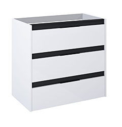 Roca Alpine Szafka łazienkowa 80 cm z 3 szufladami biały poł/czarny