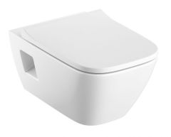 SELNOVA SQUARE miska WC ceramiczna lejowa Rimfree wisząca częściowo ukryte mocowania 35 x 54 x 33 cm biała
 501.546.01.1