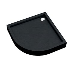 Schedline Brodzik akrylowy zintegrowany z nośnikiem Stabilsound Plus oraz obudową akrylową przeciągniętą do podłogi Favory Plus Black Stone 90x90x16 cm R55, półokrągły