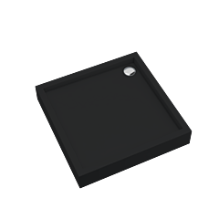 Schedline Brodzik akrylowy zintegrowany z nośnikiem Stabilsound Plus oraz obudową akrylową przeciągniętą do podłogi Favory Plus Black Mat 90x90x16 cm, kwadratowy
