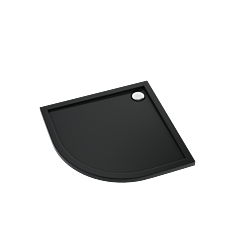 Schedline Brodzik akrylowy Sharper Black Mat 90x90x4,5 cm R55, półokrągły