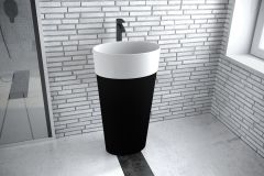 Besco Uniqa Umywalka wolnostojąca 32x46x84 cm biała/czarna