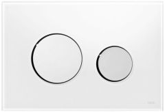 Tece TECEloop przycisk spłukujący szkło białe, przyciski chrom połysk