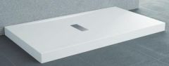 Biały brodzik akrylowy ze zintegrowaną obudową i rusztem ze stali nierdzewnej, Custom CU1607011-30 firmy Novellini.