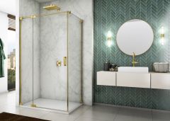 Ronal - Sanswiss Cadura Kabina prysznicowa drzwi lewe 110x100 cm profil złoty
