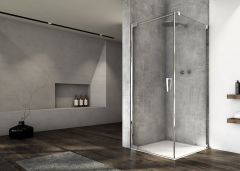 Ronal - Sanswiss Cadura Kabina prysznicowa ze ścianką 70Lx70 cm profil srebrny połysk