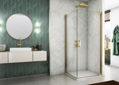 Ronal - Sanswiss Cadura Kabina prysznicowa 70x70 cm wejście z narożnika profil złoty