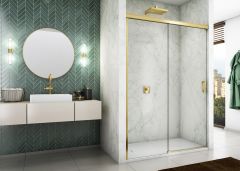 SanSwiss Cadura Drzwi prysznicowe rozsuwane lewe 110 cm (106,4-110,9 cm) profil złoty