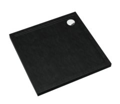 Schedpol CASPAR NEW Black Stone  Brodzik kwadratowy 80x80x4,5 cm kolor Czarny mat
