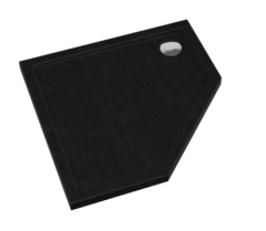 Schedpol CASPAR NEW Black Stone Brodzik pięciokątny 80x80x5 cm kolor Czarny mat