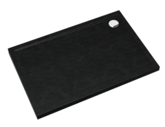 Schedpol CASPAR NEW Black Stone Brodzik prostokątny 80x100x4,5 cm kolor Czarny mat