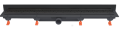 JomoTech Exclusive Wall 40 Odpływ liniowy przyścienny 850 mm/maskownica Classic czarny mat