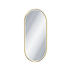 EXCELLENT Corido lustro łazienkowe 100x50 cm owalne, oświetlenie LED mata grzewcza, złoty szczotkowany