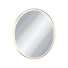 EXCELLENT Corido lustro łazienkowe 80 cm okrągłe oświetlenie LED mata grzewcza, złoty połysk