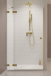 Radaway Essenza Pro DWJ Drzwi prysznicowe lewe 90 cm (89,2-90,8 cm) profil złoty szczotkowany