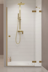 Radaway Essenza Pro DWJ Drzwi prysznicowe prawe 80 cm (79,2-80,8 cm) profil złoty szczotkowany
