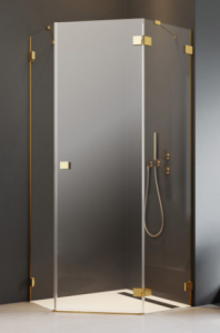 Radaway Essenza Pro PTJ Kabina pięciokątna drzwi prawe 100x100 cm profil złoty