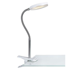 Markslojd FLEX Lampka biurkowa LED z klipsem Biały/Chrom