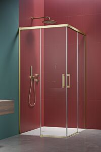 Radaway Idea KDD kabina prysznicowa 110 x 100 cm Jasne złoto szczotkowane (110R x100L)
