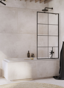 Radaway Idea Black PNJ Factory Parawan nawannowy 100 cm profil czarny