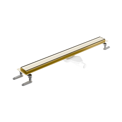 EXCELLENT Stilio odpływ liniowy 60 cm z kołnierzem ruszt dekoracyjny, złoty szczotkowany