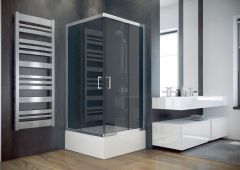 Besco Modern Kabina prysznicowa 90x90x165 cm szkło mrożone