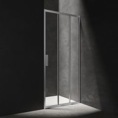 Omnires Manhattan Drzwi prysznicowe trójdzielne uchylne 100 cm chrom