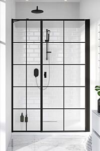 Radaway Nes 8 DWS I drzwi do wnęki prawe 110 cm (drzwi 65 cm + ścianka 45 cm) Czarny