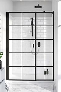 Radaway Nes 8 DWS I drzwi do wnęki lewe 110 cm (drzwi 55 cm + ścianka 55 cm) Czarny