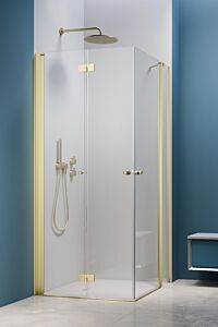 Radaway Nes KDD B + H-KDD II kabina prysznicowa 90 x 90 cm Jasne złoto szczotkowane (90L x90R)