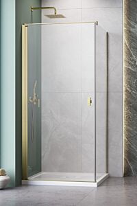 Radaway Nes KDJ I kabina lewa 100x100cm 6mm Złoto szczotkowane