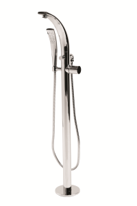 PoolSpa Arc Jednootworowa bateria wannowa z zestawem natryskowym chrom/czarny 