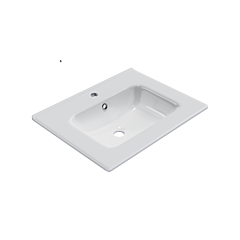 EXCELLENT Pik umywalka meblowa 61x46,5 cm prostokątna z otworem na baterię, biały połysk