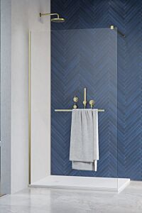 Radaway ścianka Walk-in Modo New II 130 cm + wieszak Złoty szczotkowany