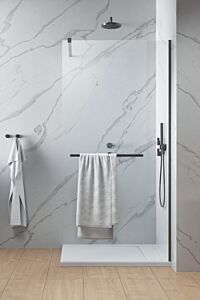 Radaway ścianka Walk-in Modo New II 130 cm + wieszak GunMetal