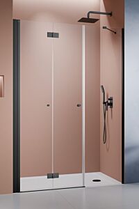 Radaway DWS B drzwi do wnęki 150 cm (drzwi 95 cm + ścianka 55 cm) Czarny szkło 6 mm, Drzwi Lewe