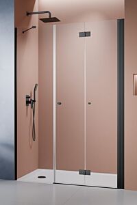 Radaway DWS B drzwi do wnęki 150 cm (drzwi 95 cm + ścianka 55 cm) Czarny szkło 6 mm, Drzwi Prawe