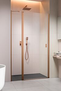 Radaway DWJ II drzwi ze ścianką 80 cm (78-81 cm) lewe Miedź szczotkowana