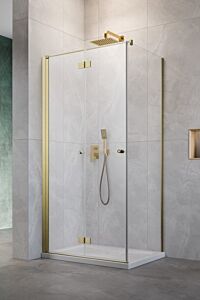 Radaway Nes KDJ B kabina lewa 80x80cm 6mm Złoto szczotkowane