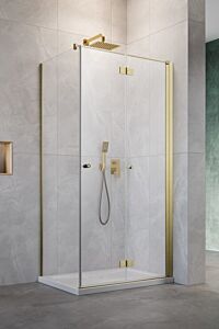 Radaway Nes KDJ B kabina prawa 80x80cm 6mm Złoto szczotkowane
