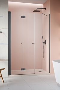 Radaway DWS B drzwi do wnęki 150 cm (drzwi 95 cm + ścianka 55 cm) GunMetal szkło 6 mm, Drzwi Lewe