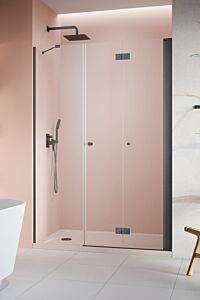 Radaway DWS B drzwi do wnęki 150 cm (drzwi 95 cm + ścianka 55 cm) GunMetal szkło 6 mm, Drzwi Prawe