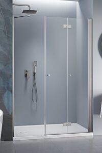 Radaway DWS B drzwi do wnęki 130 cm (drzwi 85 cm + ścianka 45 cm) Nikiel szczotkowany szkło 6 mm, Drzwi Prawe