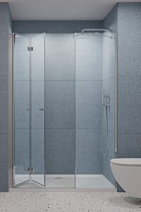 Radaway DWS B drzwi do wnęki 130 cm (drzwi 75 cm + ścianka 55 cm) Chrom szkło 6 mm, Drzwi Lewe