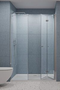 Radaway DWS B drzwi do wnęki 130 cm (drzwi 75 cm + ścianka 55 cm) Chrom szkło 8 mm, Drzwi Prawe