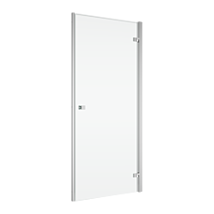 RONAL ANNEA Prawe drzwi jednoczęściowe do wnęki 80x200 cm srebrny połysk